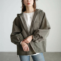 大きいサイズ レディース 撥水裾ドロストワイドマウンテンパーカー