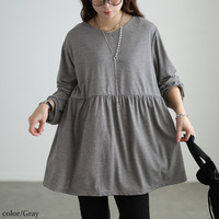 大きいサイズ レディース Vネックペプラムチュニック