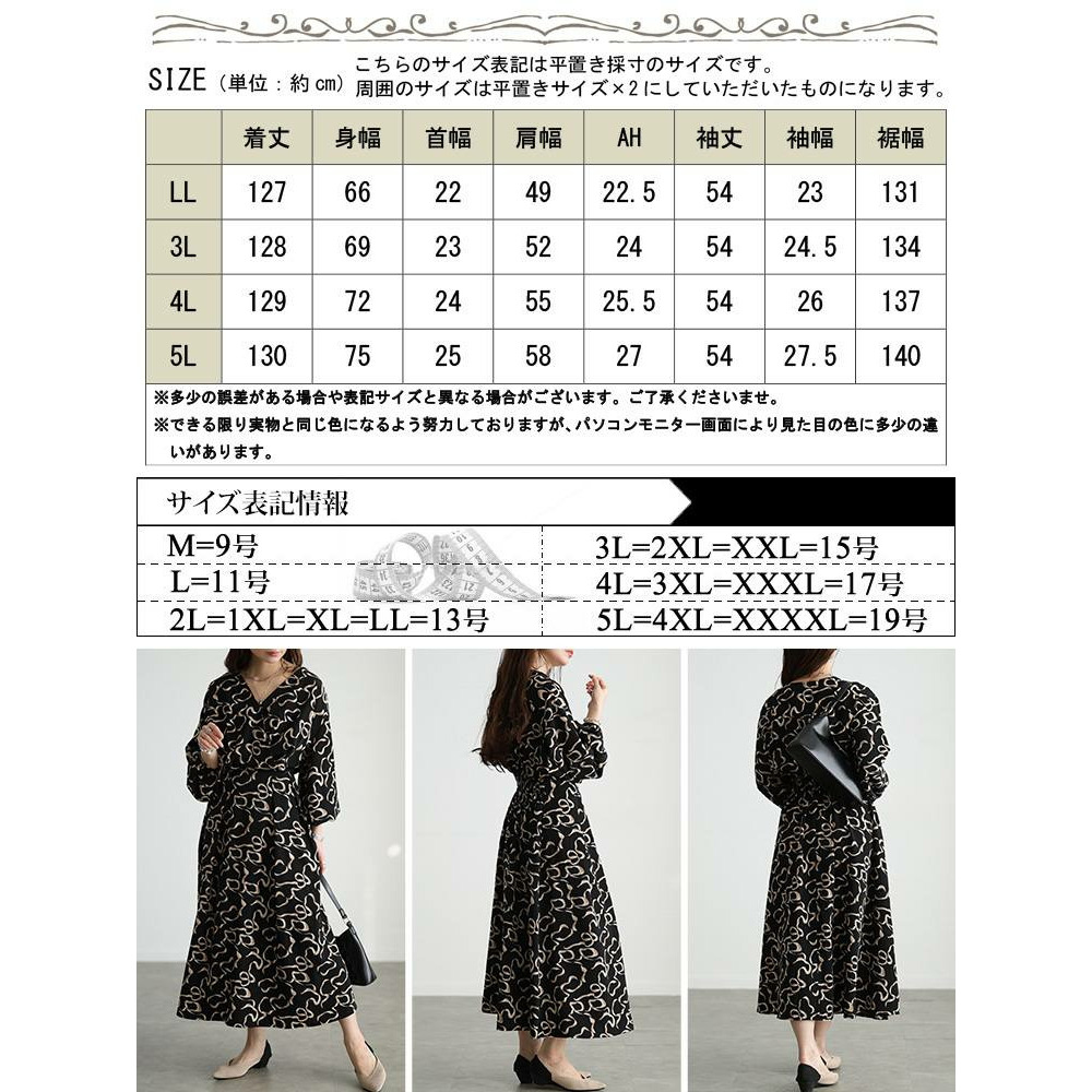 大きいサイズ レディース カシュクールウエストタックワンピース17