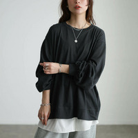 大きいサイズ レディース スラブオーバーサイズプルオーバー