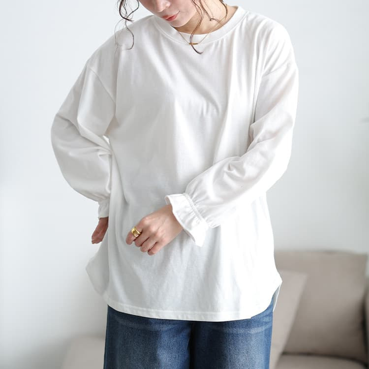 大きいサイズ レディース 脇シャーリングベスト&キャンディスリーブロンT2点セット10