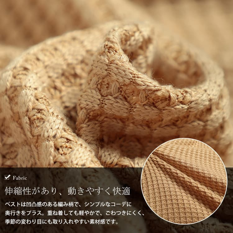 大きいサイズ レディース 脇シャーリングベスト&キャンディスリーブロンT2点セット5