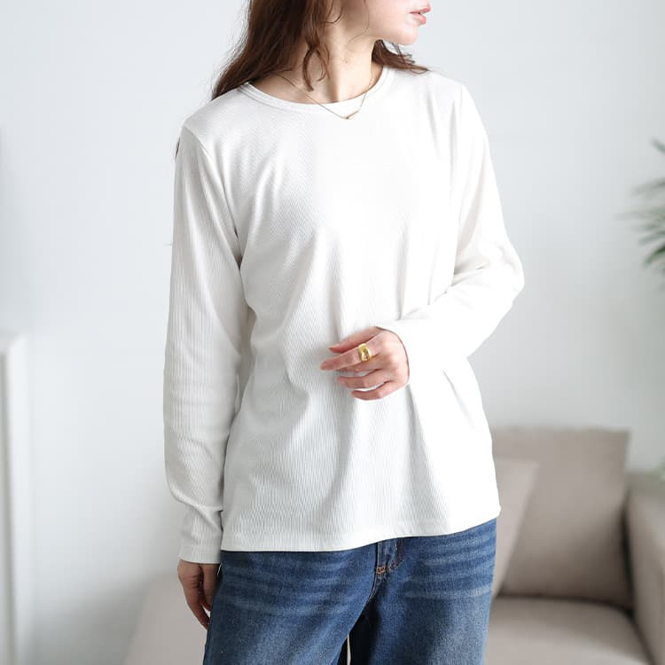 大きいサイズ レディース 畦編みドルマン&ロンT2点セット11