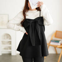 大きいサイズ レディース ビッグリボンペプラムビスチェ