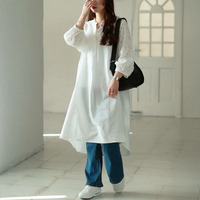 大きいサイズ レディース 接触冷感レース袖切り替えタックチュニック