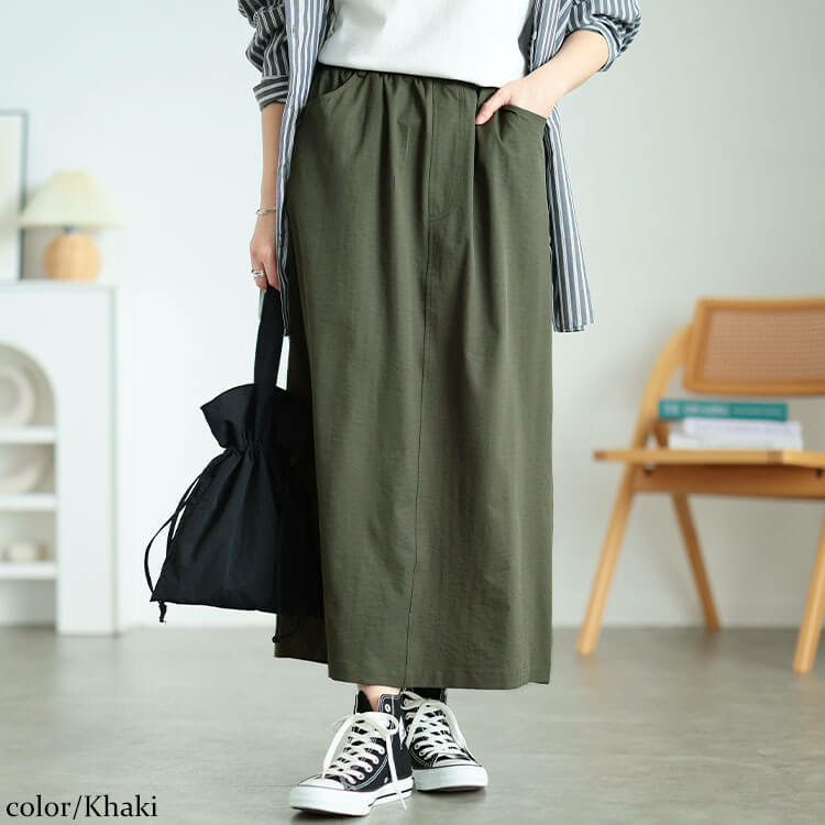 大きいサイズ レディース 接触冷感ストレッチナロースカート6