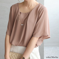 大きいサイズ レディース ネックレス付きブラウス