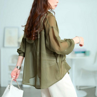 大きいサイズ レディース ワッシャーシアールーズシャツ