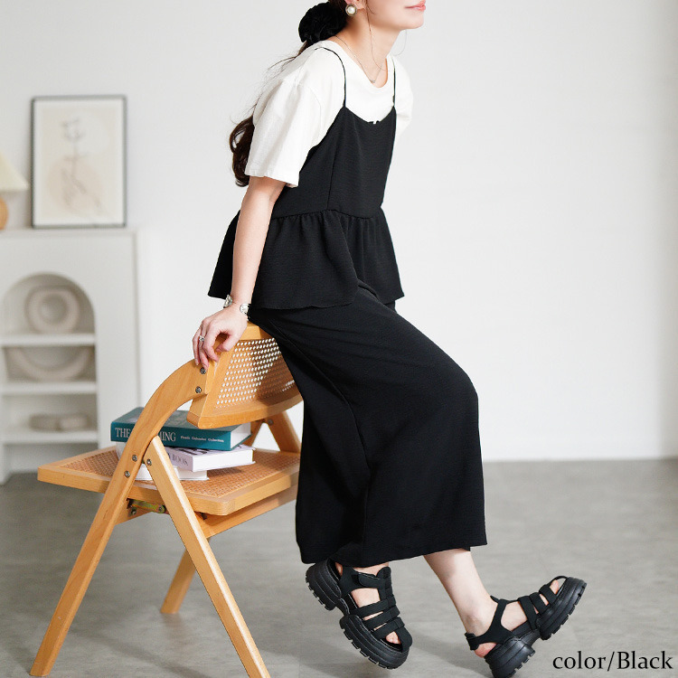 大きいサイズ レディース 冷感ペプラムビスチェワンピース11