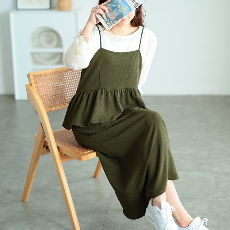 大きいサイズ レディース 冷感ペプラムビスチェワンピース9