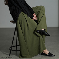 大きいサイズ レディース 冷感デザインウエストワイドフレアパンツ