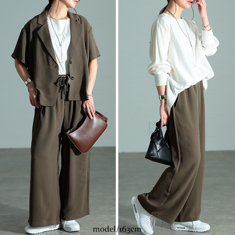 大きいサイズ レディース 冷感ワイドパンツ13