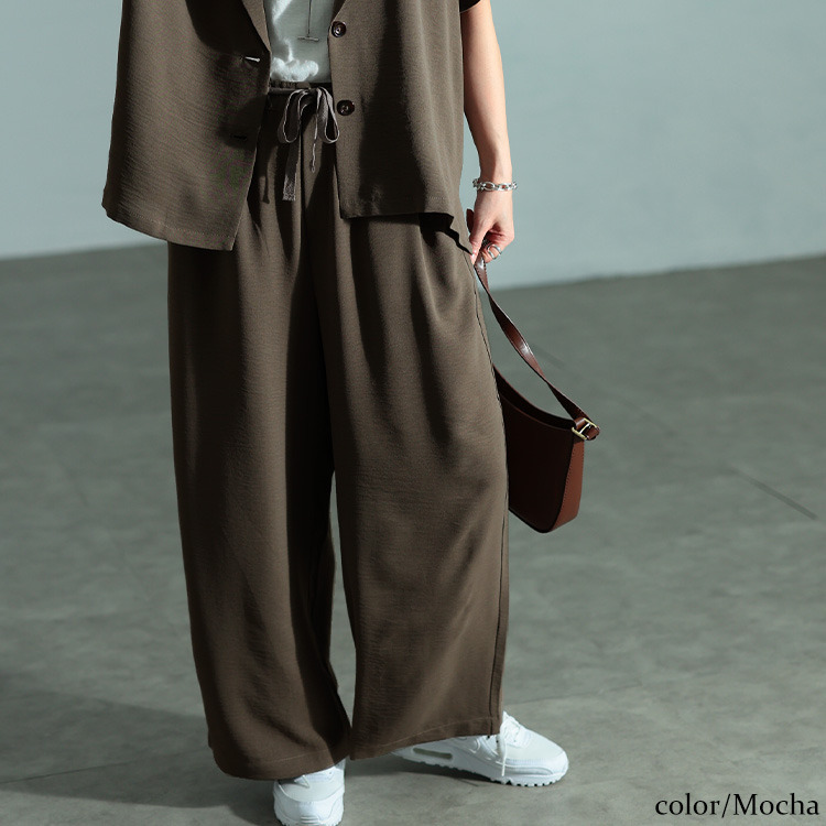 大きいサイズ レディース 冷感ワイドパンツ1