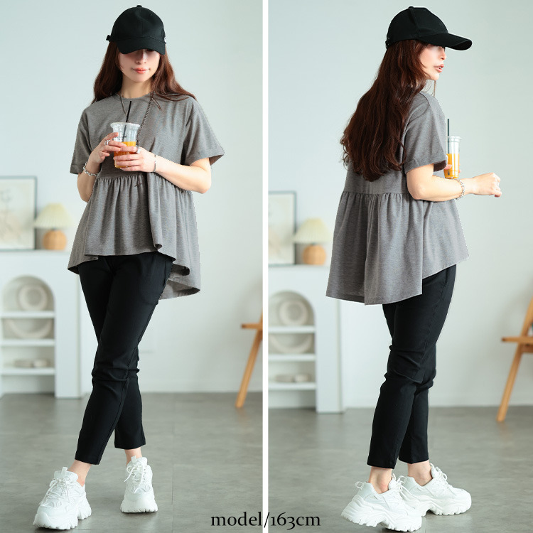 大きいサイズ レディース 吸水速乾&UVカットペプラムプルオーバー13