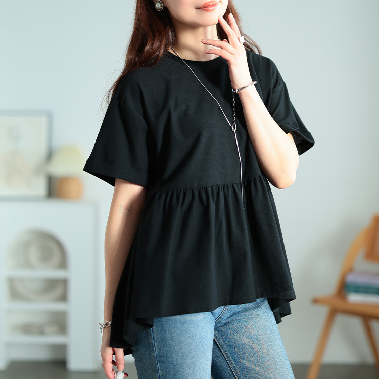 大きいサイズ レディース 吸水速乾&UVカットペプラムプルオーバー7