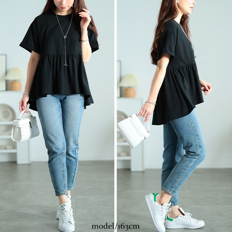 大きいサイズ レディース 吸水速乾&UVカットペプラムプルオーバー9