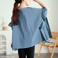 大きいサイズ レディース フリルスリーブコットンワイドプルオーバー