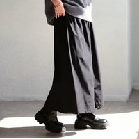 大きいサイズ レディース センターZIPスカート風ワイドパンツ