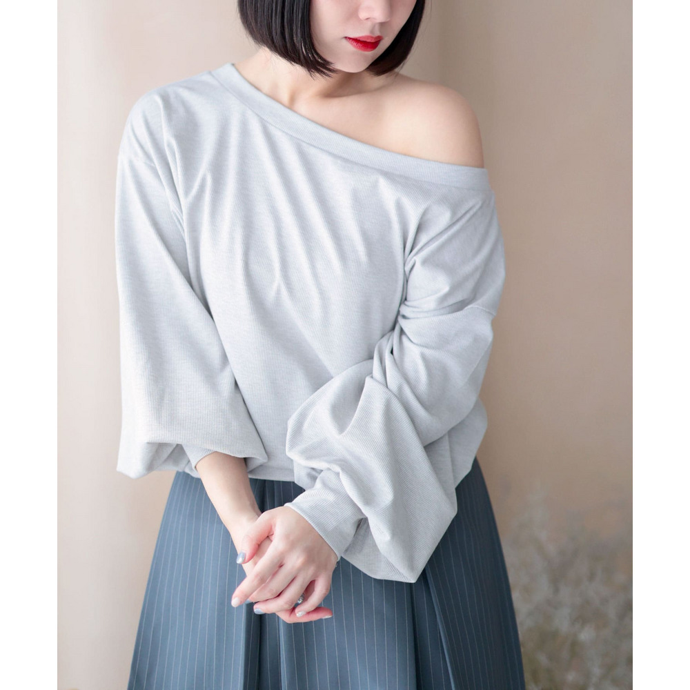 大きいサイズ レディース ワンショルダーラメプルオーバー