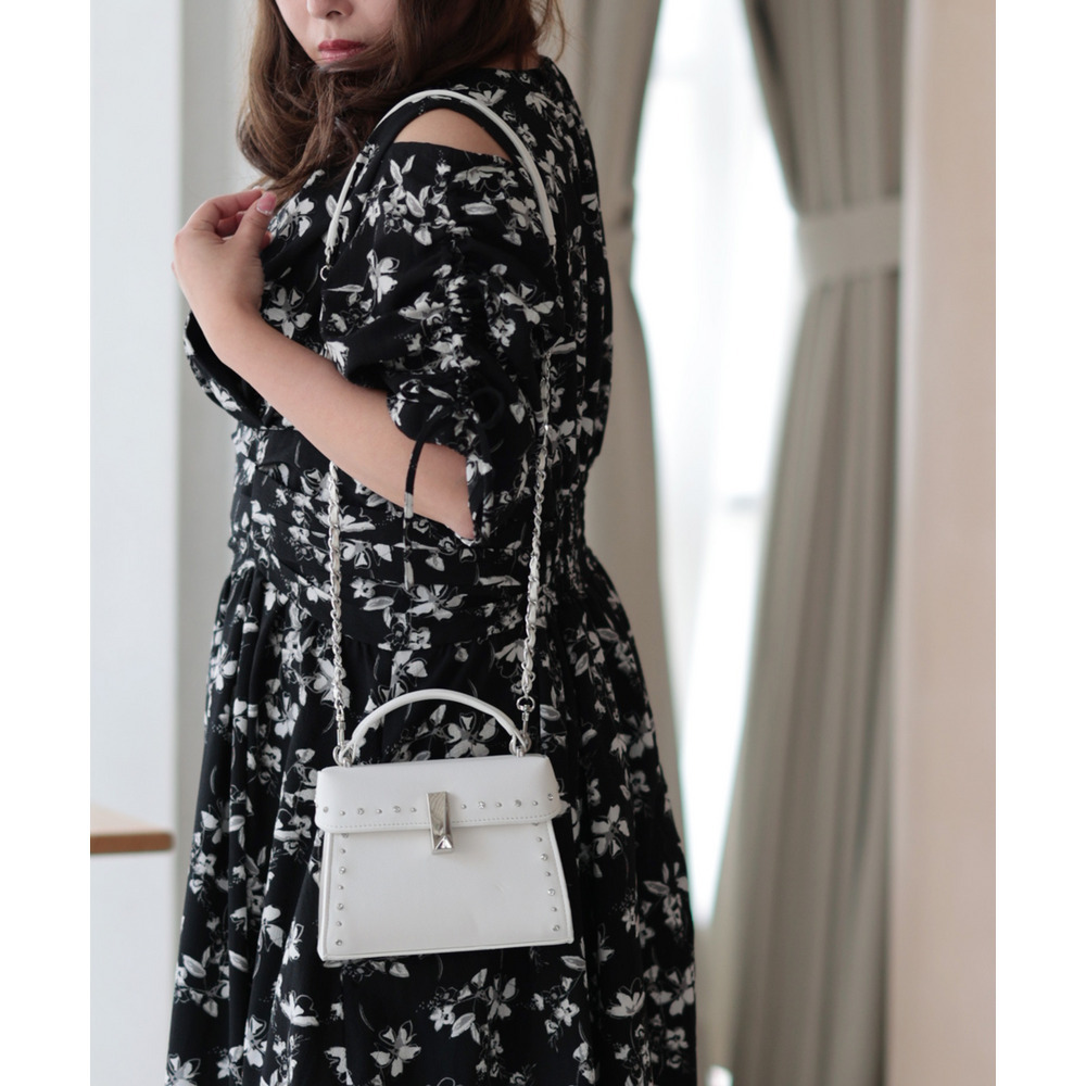 大きいサイズ レディース レトロフラワーウエストタックワンピース16