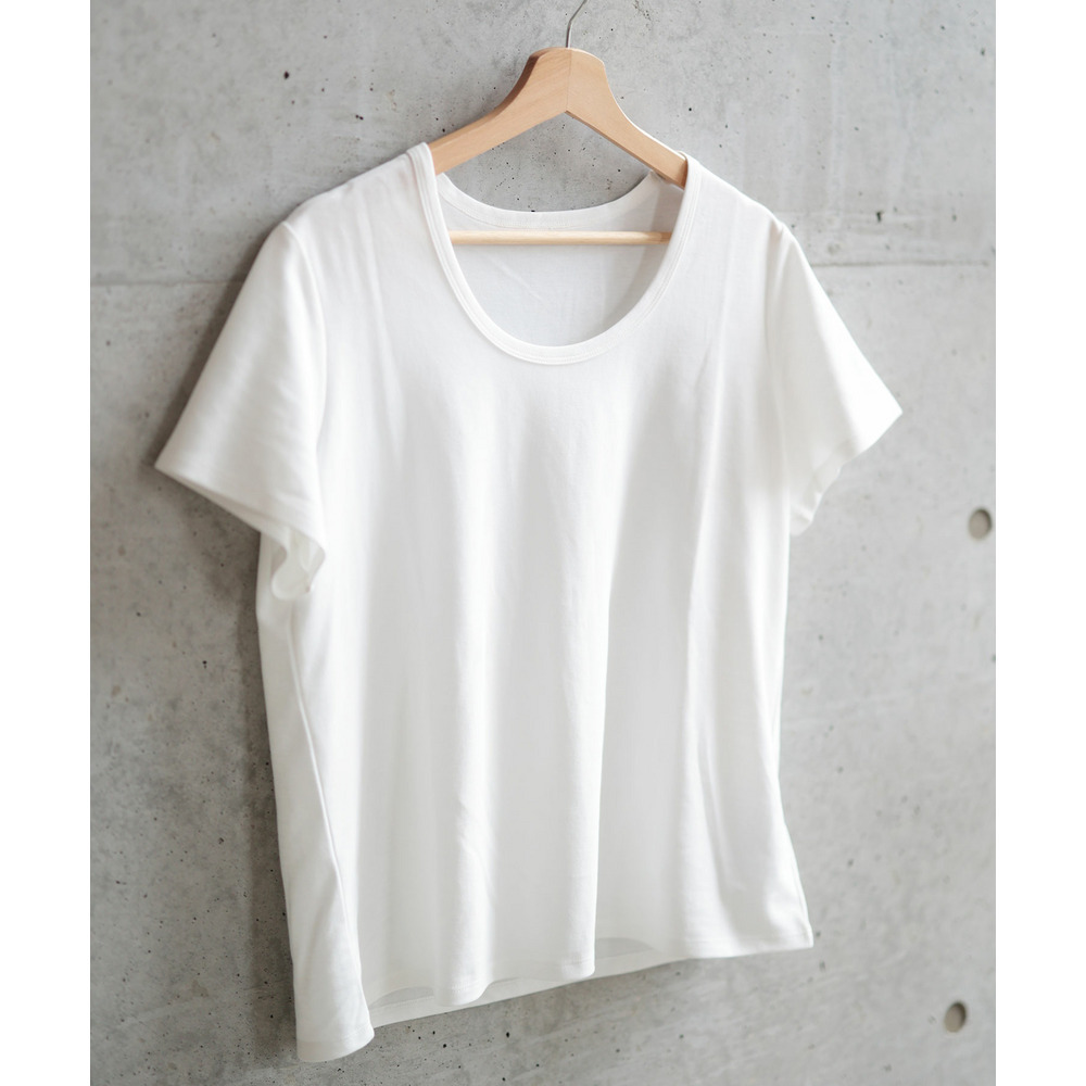大きいサイズ レディース シルクタッチUネックTシャツ13