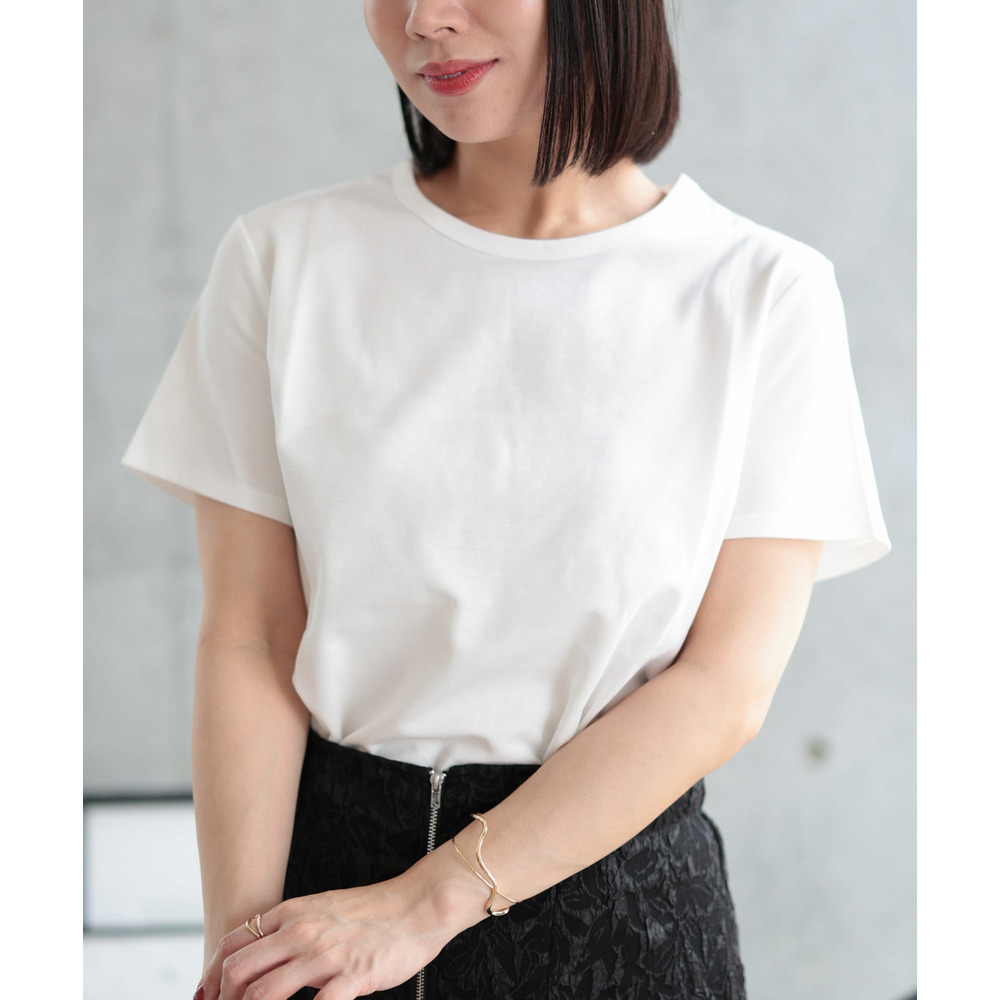 大きいサイズ レディース シルクタッチコットンナイロンTシャツ
