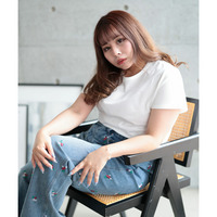 大きいサイズ レディース シルクタッチコットンナイロンTシャツ