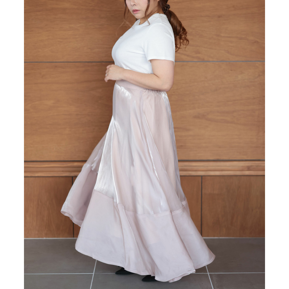 大きいサイズ レディース サテンフレアスカート14