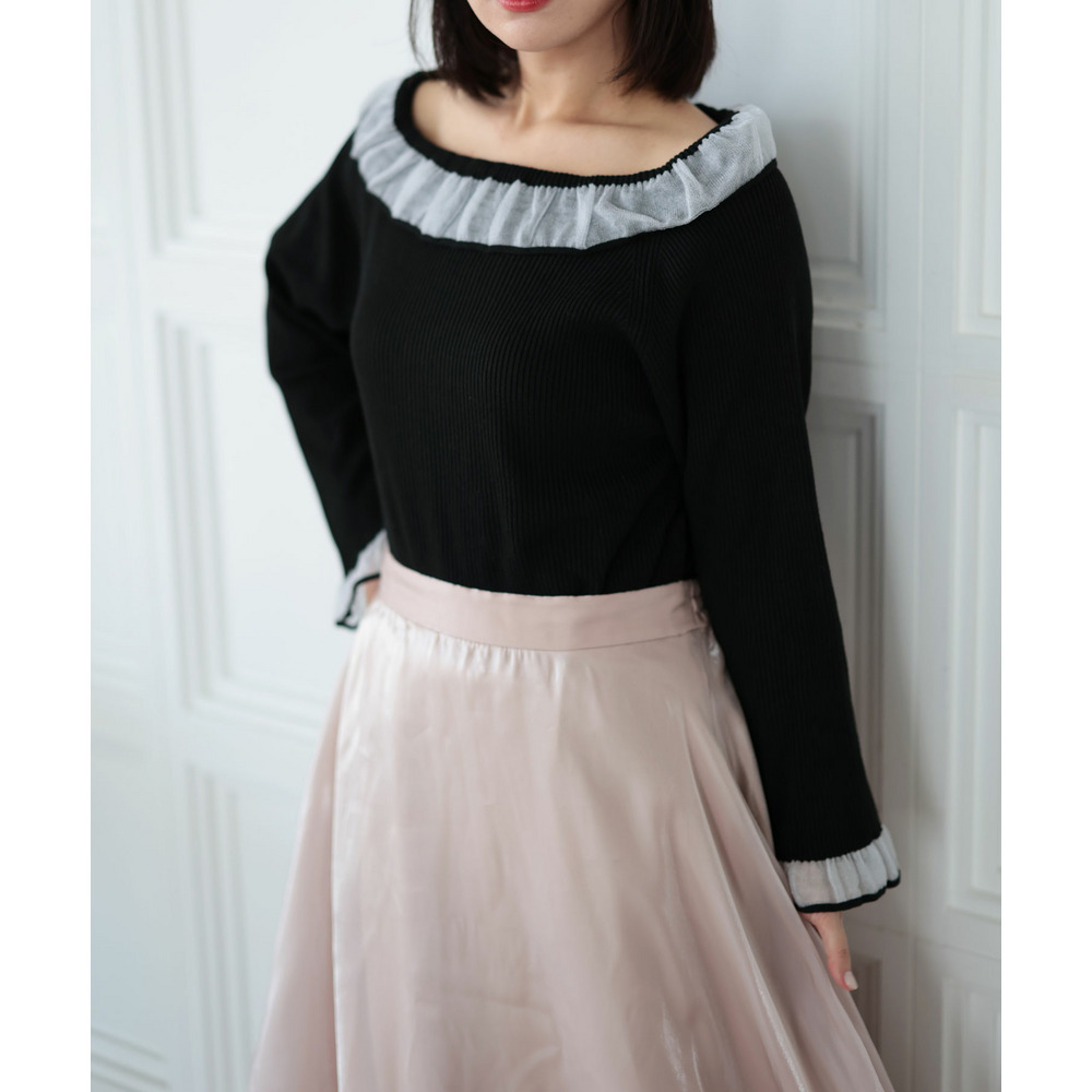 大きいサイズ レディース サテンフレアスカート15