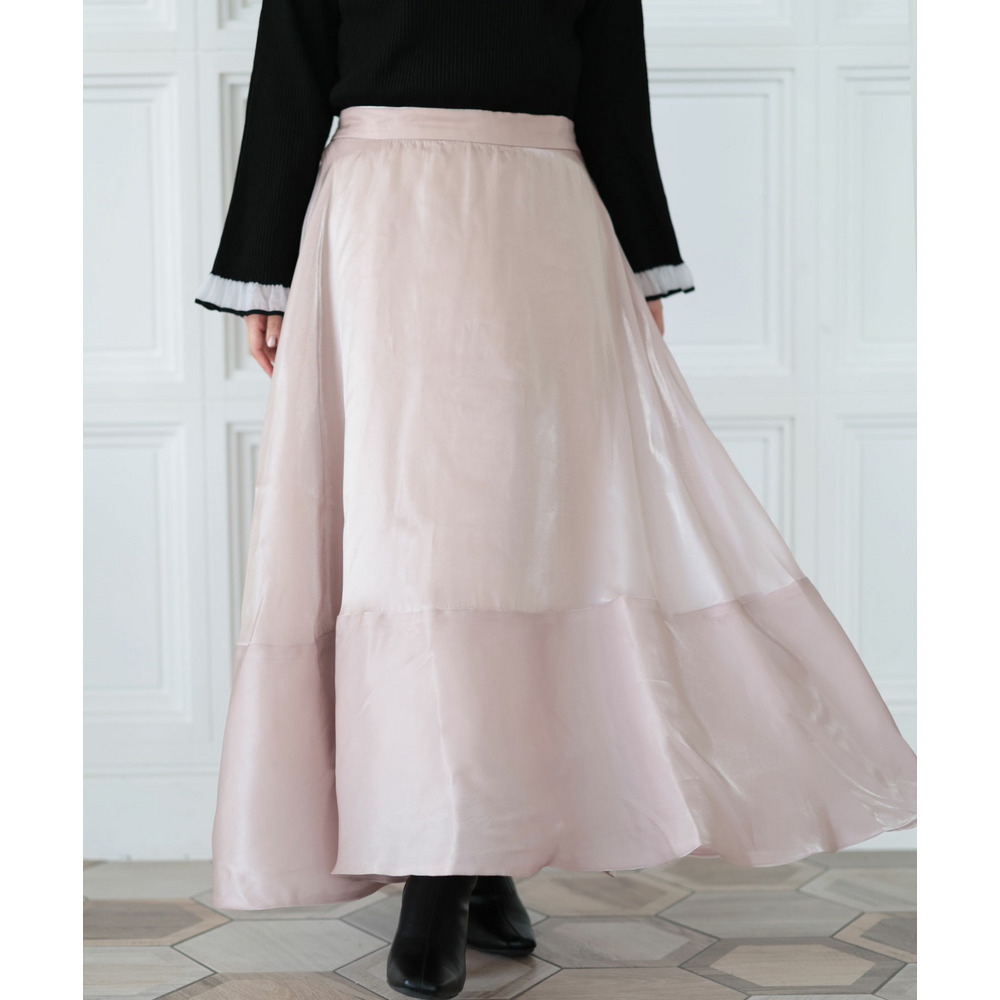 大きいサイズ レディース サテンフレアスカート16