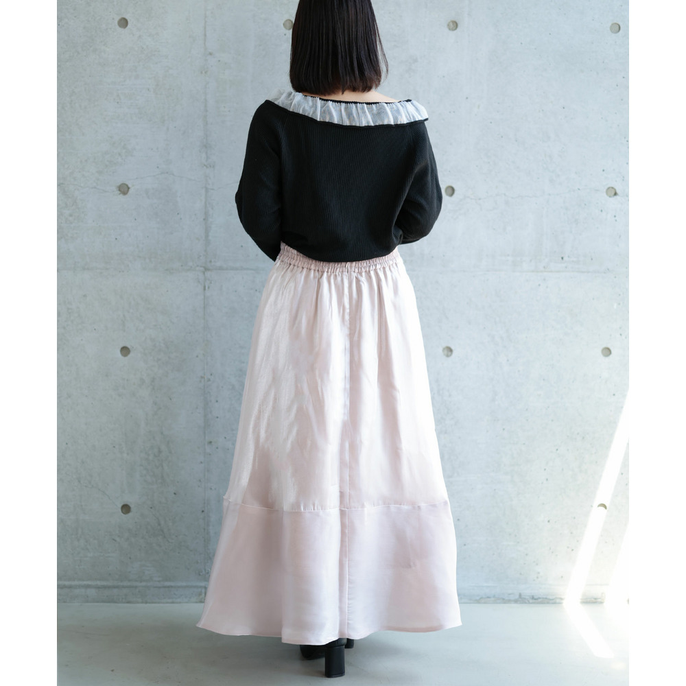 大きいサイズ レディース サテンフレアスカート7