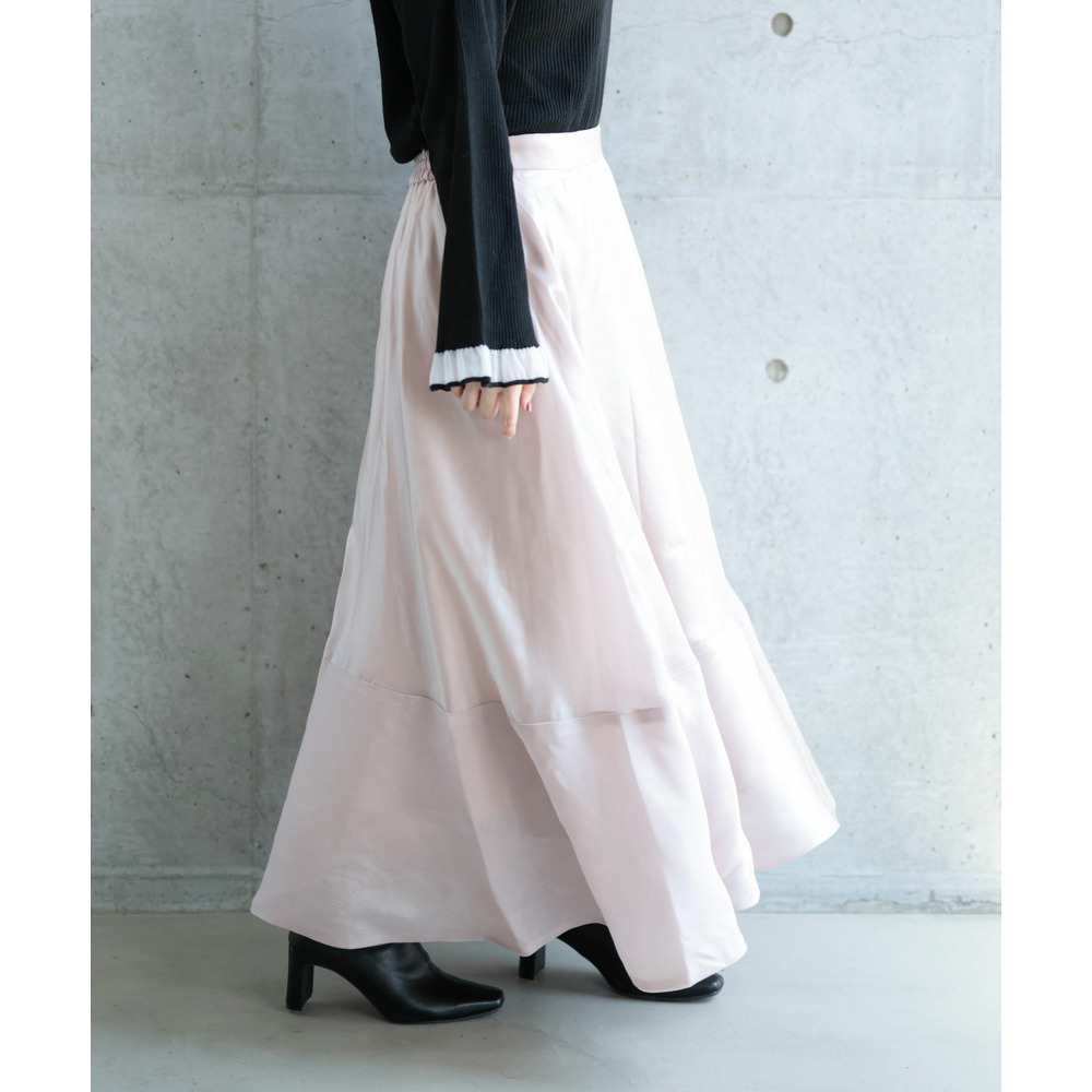 大きいサイズ レディース サテンフレアスカート8