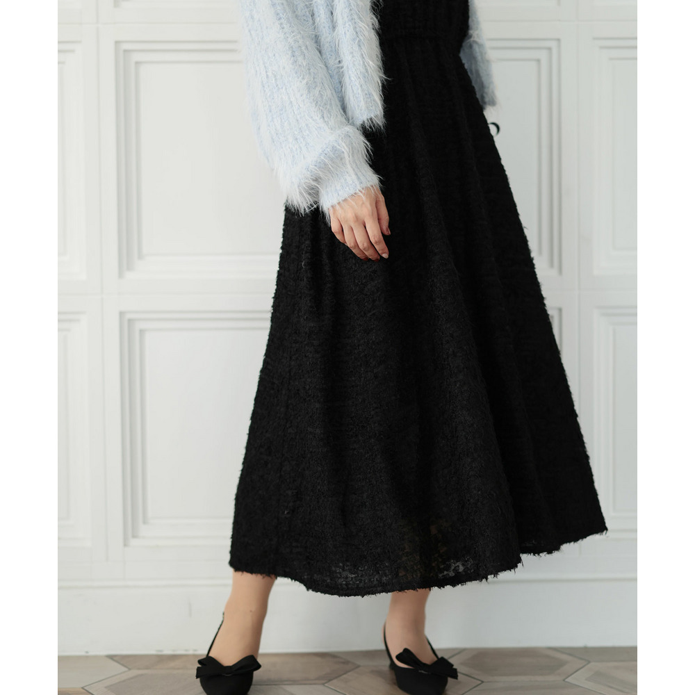 大きいサイズ レディース シャギー調サイドリボンキャミワンピース6