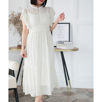 大きいサイズ レディース ピンクタックプリーツワンピース