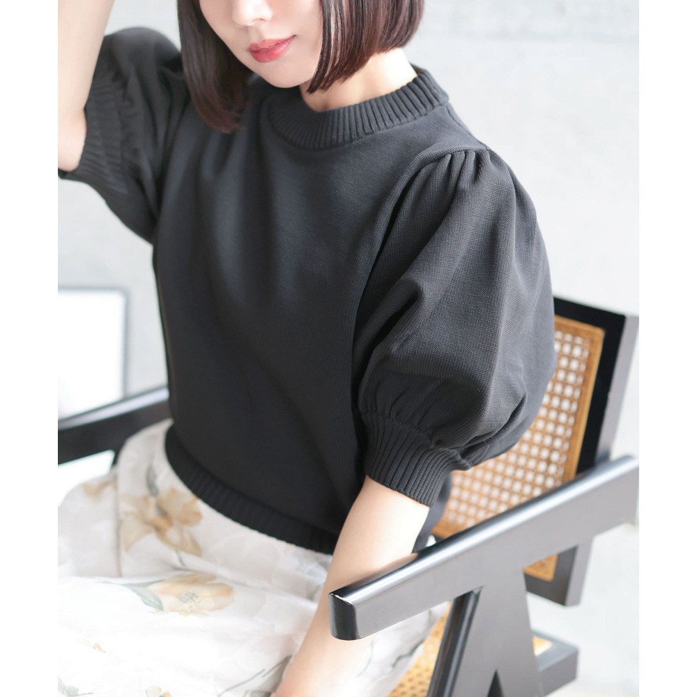 大きいサイズ レディース パフスリーブニットトップス