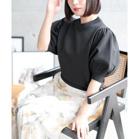 大きいサイズ レディース パフスリーブニットトップス