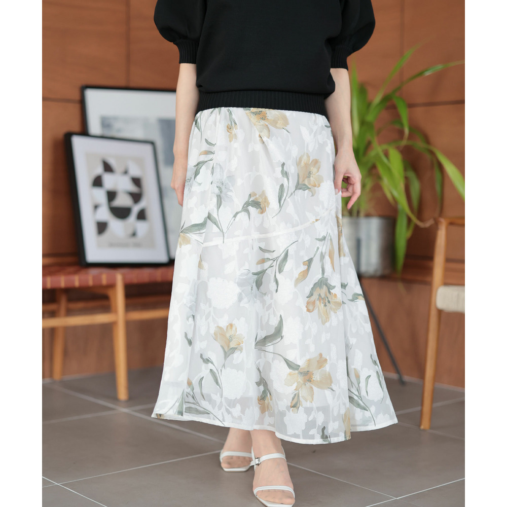 大きいサイズ レディース 花柄マーメイドスカート