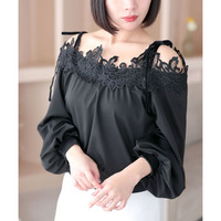 大きいサイズ レディース オフショルレースプルオーバー