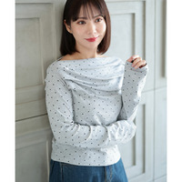 大きいサイズ レディース ドットオフショルプルオーバー
