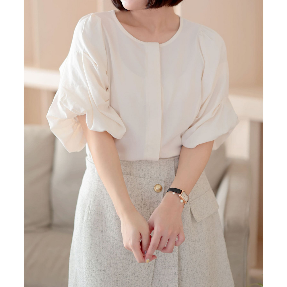 大きいサイズ レディース シアーシフォンブラウス