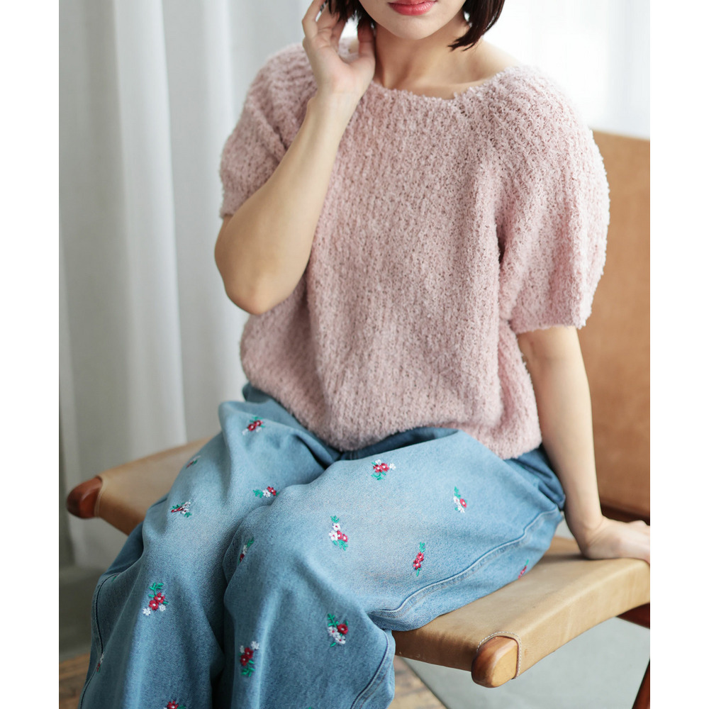 フェザーフリンジサマーニット 大きいサイズ レディース