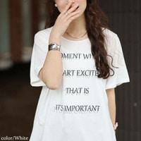 ロゴプリントコットンチュニックTシャツ 大きいサイズ レディース