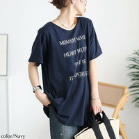 ロゴプリントコットンチュニックTシャツ 大きいサイズ レディース