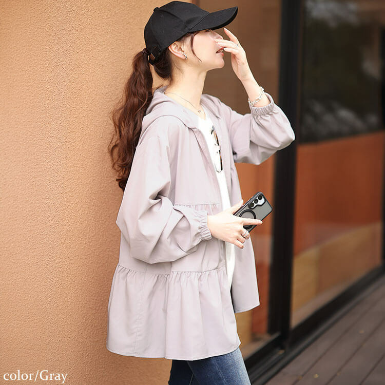 接触冷感&UVカット&耐塩素ティアードラッシュガード 大きいサイズ レディース10