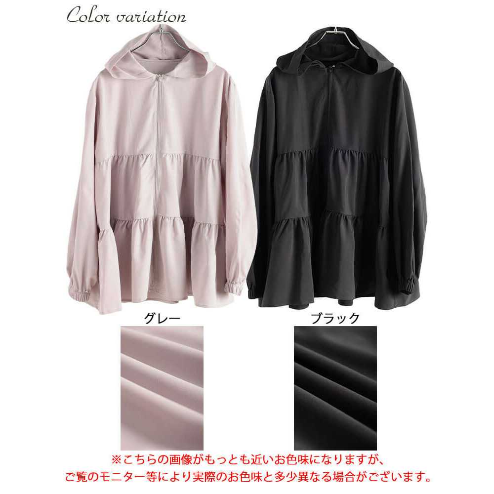 接触冷感&UVカット&耐塩素ティアードラッシュガード 大きいサイズ レディース17
