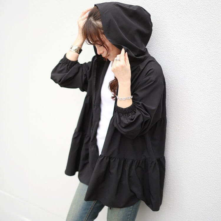 接触冷感&UVカット&耐塩素ティアードラッシュガード 大きいサイズ レディース9