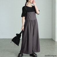 バックリボンサロペットパンツ 大きいサイズ レディース