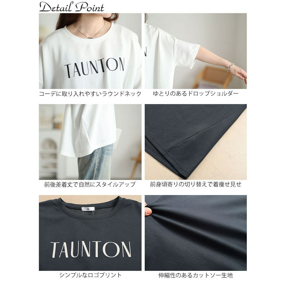 接触冷感&UVカット&吸水速乾ロゴプリントTシャツ 大きいサイズ レディース14