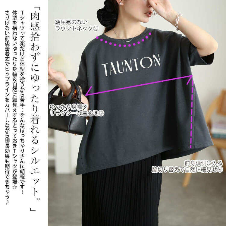接触冷感&UVカット&吸水速乾ロゴプリントTシャツ 大きいサイズ レディース3