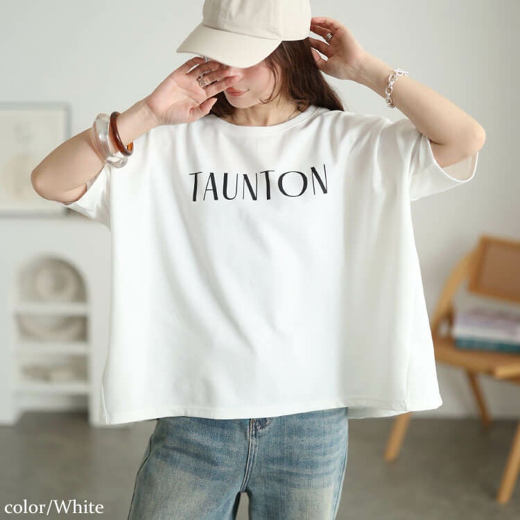 接触冷感&UVカット&吸水速乾ロゴプリントTシャツ 大きいサイズ レディース1